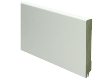 MDF Moderne plint 15x120mm wit gelakt met uitsparing RAL 9010