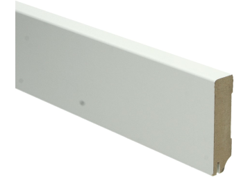 MDF Moderne plint 18x70mm wit gelakt met uitsparing RAL 9010