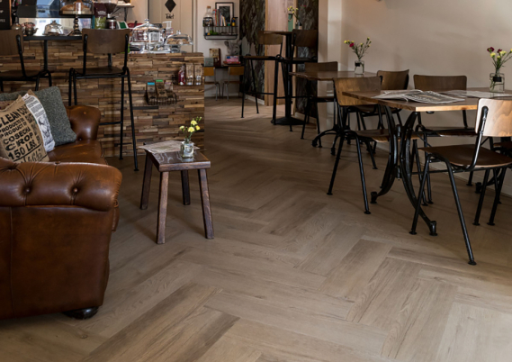 Douwes Dekker PVC Klik Brede Visgraat Boterkoek - Ultra Mat