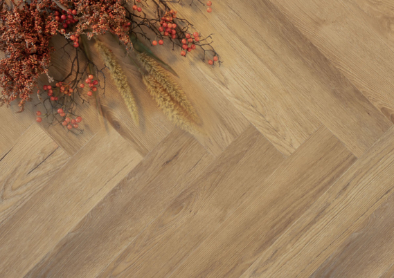 Douwes Dekker PVC Plak Visgraat Gemberkoek - Ultra Mat