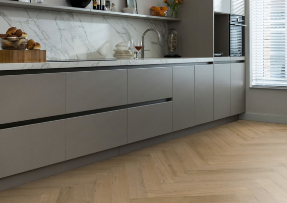 Douwes Dekker PVC Klik Trendy Visgraat Gemberkoek - 7mm Klik PVC