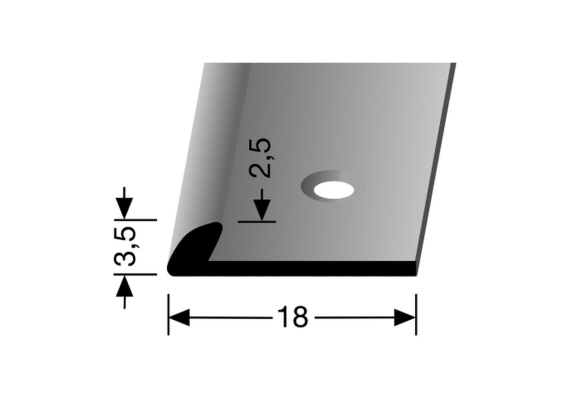 Eindprofiel 3.5mm tbv 2.5mm PVC RVS - 250cm