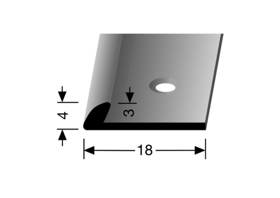 Eindprofiel 4mm tbv 3mm PVC RVS - 250cm