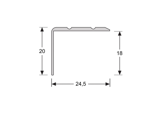 Hoeklijnprofiel Zelfklevend 20mm Zilver - 100cm