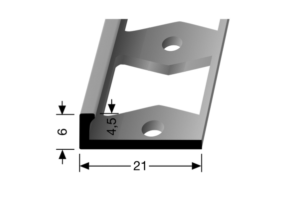 In-egaliseer Eindprofiel tot 4.5mm PVC Zilver - 250cm