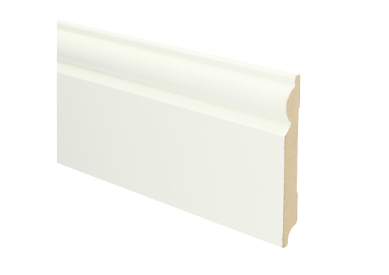 MDF Barok Plint 120x15mm Wit Voorgelakt RAL 9010