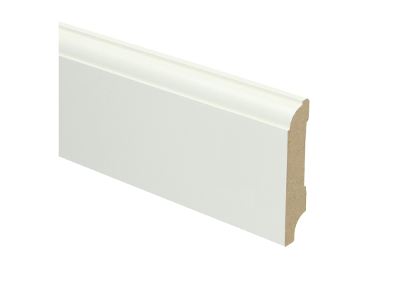 MDF Eigentijdse Plint 70x18mm Wit Voorgelakt RAL 9010