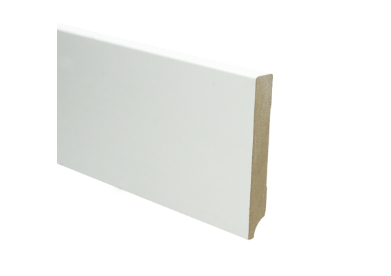 MDF Moderne Plint 120x12mm Wit Voorgelakt RAL 9010