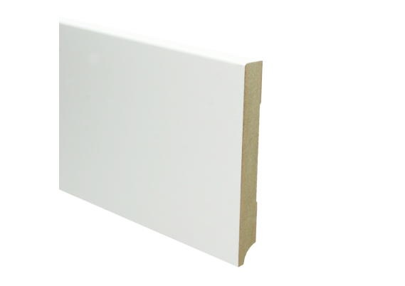 MDF Moderne Plint 150x18mm Wit Voorgelakt RAL 9010