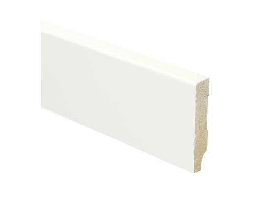 MDF Moderne Plint 55x12mm Wit Voorgelakt RAL 9010