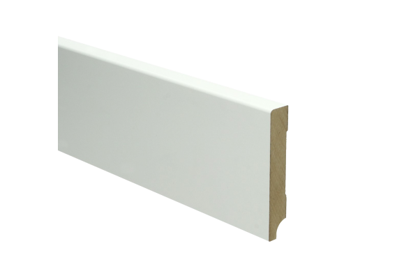MDF Moderne Plint 70x12mm Wit Voorgelakt RAL 9010