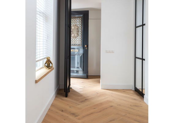 MDF Moderne Plint 70x15mm wit gegrond