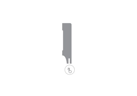 MDF Moderne Plint 70x15mm RAL 9016 met Uitsparing
