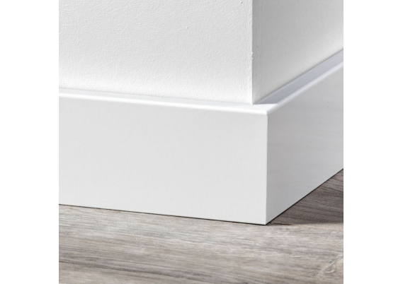 MDF Moderne Plint 90x15mm wit gegrond