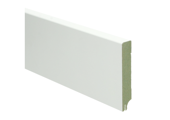 MDF Moderne Plint 90x15mm Wit Gelakt met Uitsparing RAL 9010