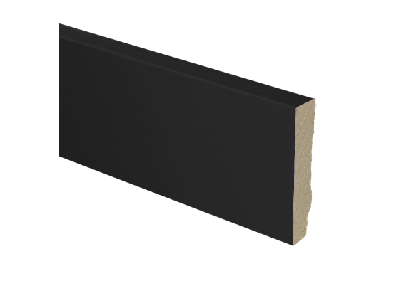 MDF Plint Recht 70x15mm Zwart Gefolied