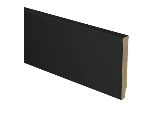 MDF Plint Recht 90x12mm Zwart Gefolied