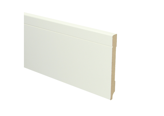 MDF Tijdloze Plint 120x12mm Wit Voorgelakt RAL 9010