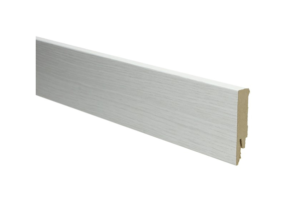 Rechte Folieplint 70x14mm Eiken Katoenwit