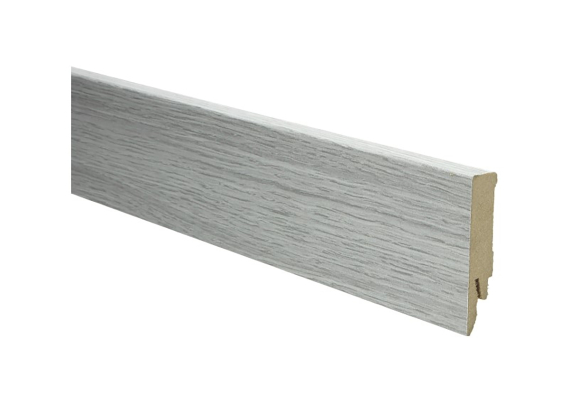 Rechte Folieplint 70x14mm Eiken Wit Grijs