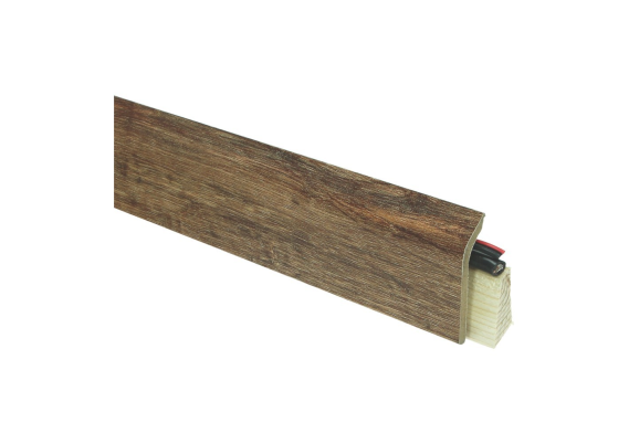 Systeemplint met folie eiken geborsteld bruin - Profielen - Plinten - Woodstep specialist houten vloeren