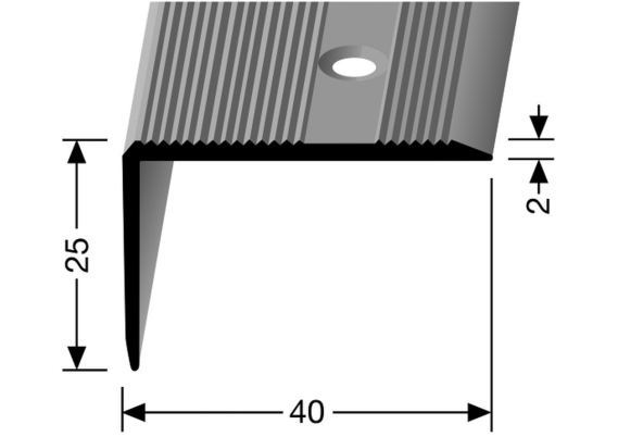Trapneusprofiel Zilver Fijn Antislip - 300cm
